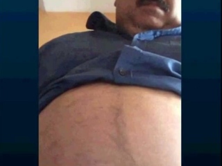 Fat Turkish Grandpa Strokes His Cock